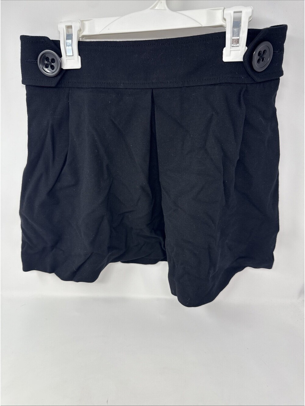 Black casual Skort Women's 2 Short Solid Button Casual Express Design Studio